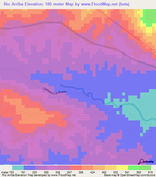 Rio Arriba,Dominican Republic Elevation Map