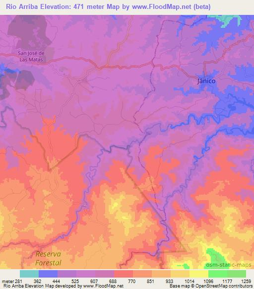 Rio Arriba,Dominican Republic Elevation Map