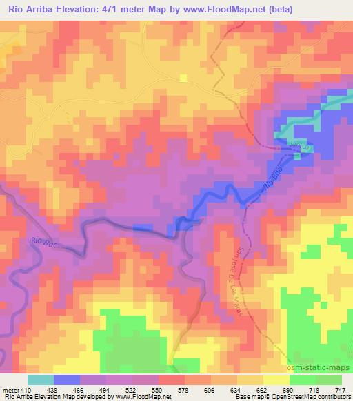 Rio Arriba,Dominican Republic Elevation Map