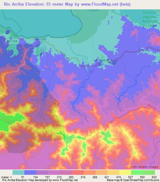 Rio Arriba,Dominican Republic Elevation Map