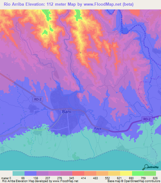 Rio Arriba,Dominican Republic Elevation Map