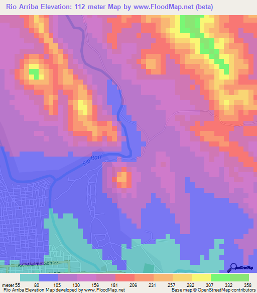 Rio Arriba,Dominican Republic Elevation Map