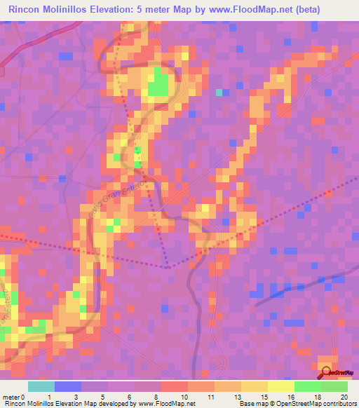 Rincon Molinillos,Dominican Republic Elevation Map