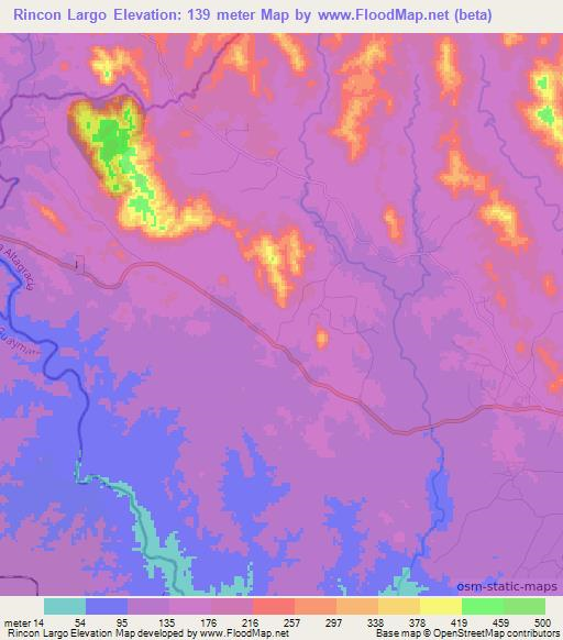 Rincon Largo,Dominican Republic Elevation Map