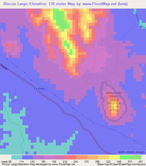 Rincon Largo,Dominican Republic Elevation Map