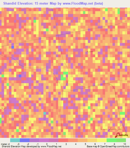 Shandid,Egypt Elevation Map