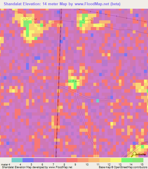 Shandalat,Egypt Elevation Map