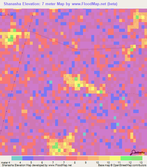 Shanasha,Egypt Elevation Map