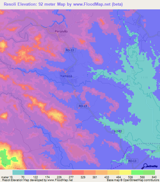 Resoli,Dominican Republic Elevation Map