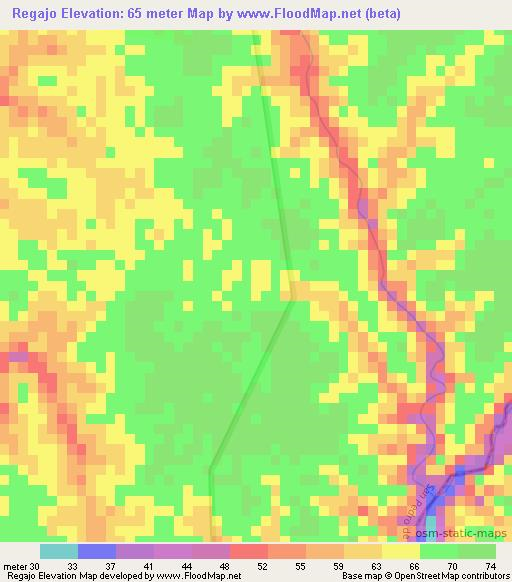 Regajo,Dominican Republic Elevation Map