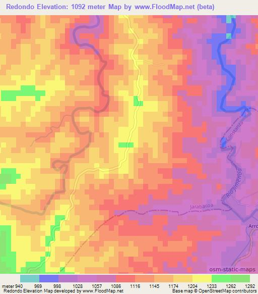 Redondo,Dominican Republic Elevation Map