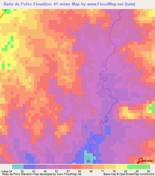 Redo de Polvo,Dominican Republic Elevation Map