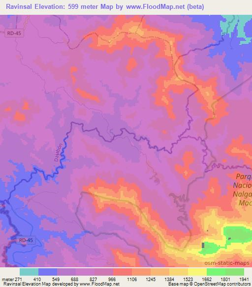 Ravinsal,Dominican Republic Elevation Map