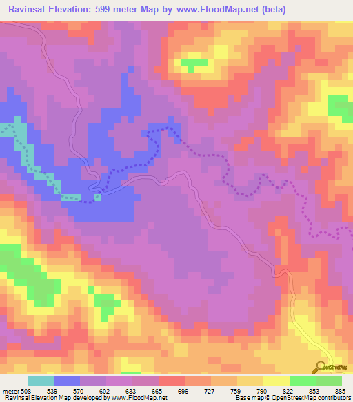 Ravinsal,Dominican Republic Elevation Map