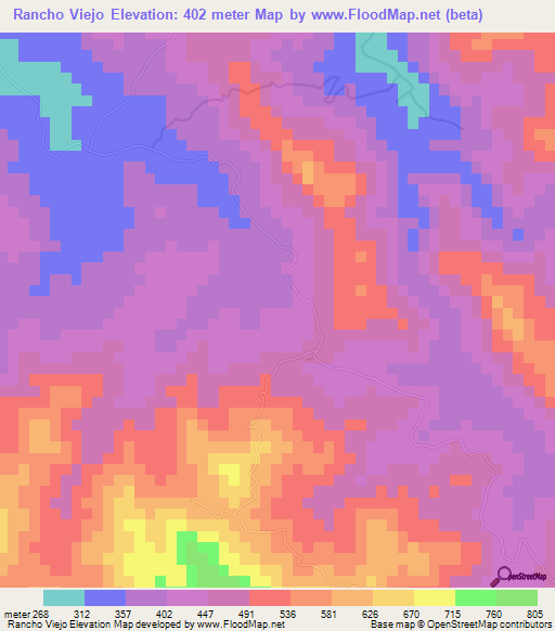 Rancho Viejo,Dominican Republic Elevation Map