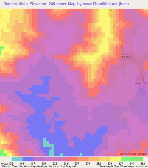 Rancho Viejo,Dominican Republic Elevation Map