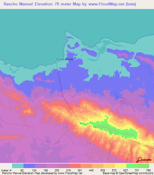 Rancho Manuel,Dominican Republic Elevation Map