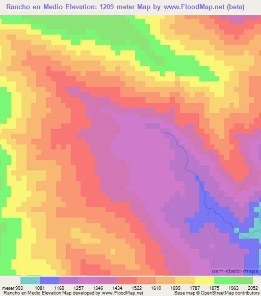 Rancho en Medio,Dominican Republic Elevation Map