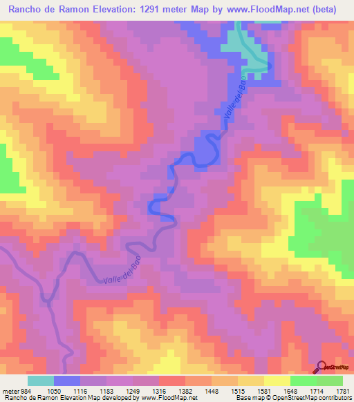 Rancho de Ramon,Dominican Republic Elevation Map