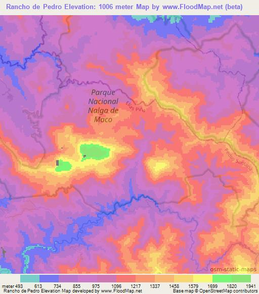 Rancho de Pedro,Dominican Republic Elevation Map