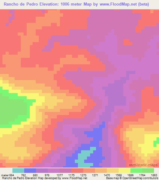 Rancho de Pedro,Dominican Republic Elevation Map