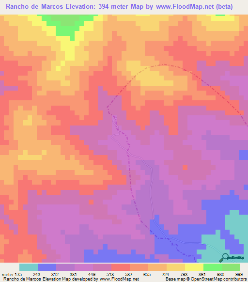 Rancho de Marcos,Dominican Republic Elevation Map