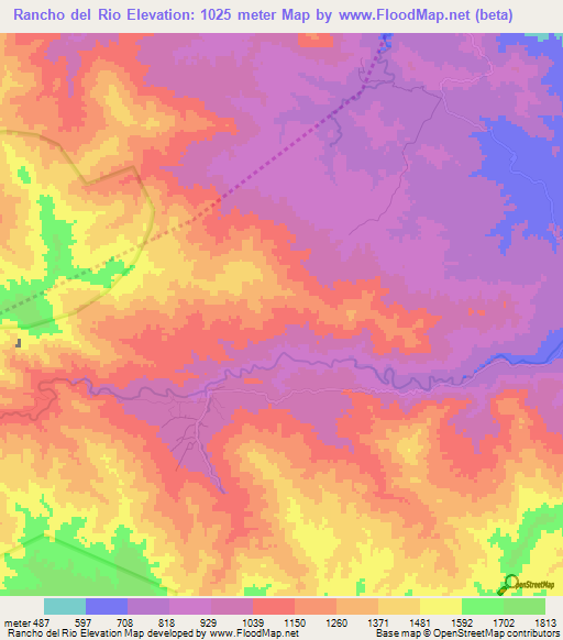 Rancho del Rio,Dominican Republic Elevation Map