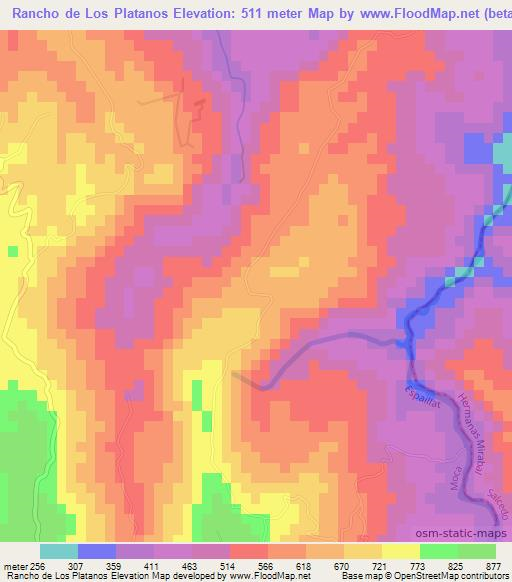 Rancho de Los Platanos,Dominican Republic Elevation Map