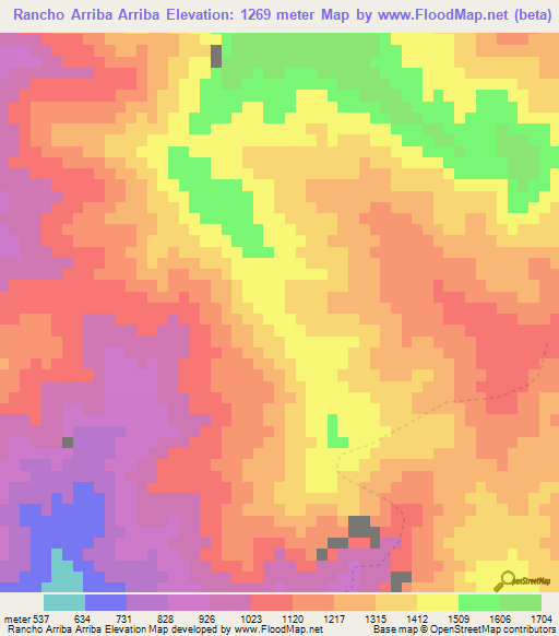 Rancho Arriba Arriba,Dominican Republic Elevation Map