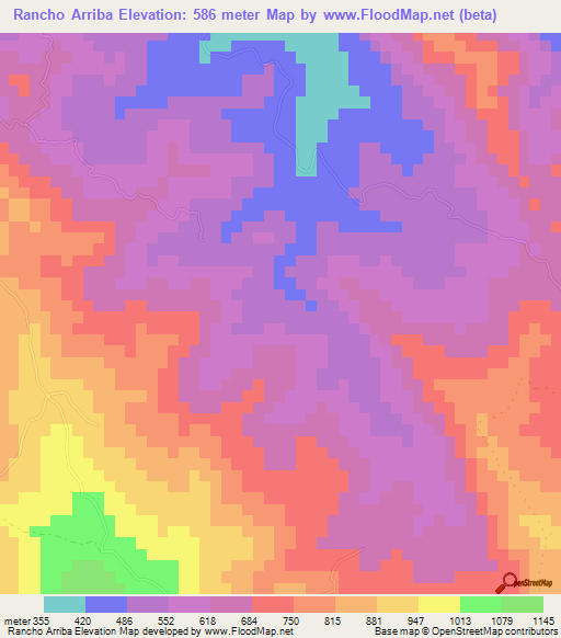 Rancho Arriba,Dominican Republic Elevation Map