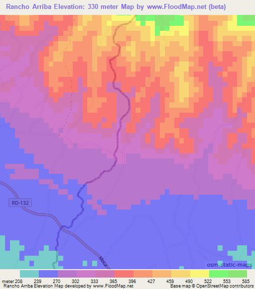 Rancho Arriba,Dominican Republic Elevation Map