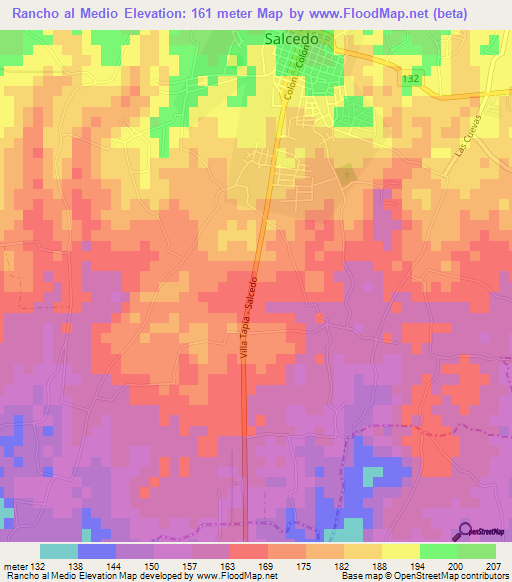 Rancho al Medio,Dominican Republic Elevation Map