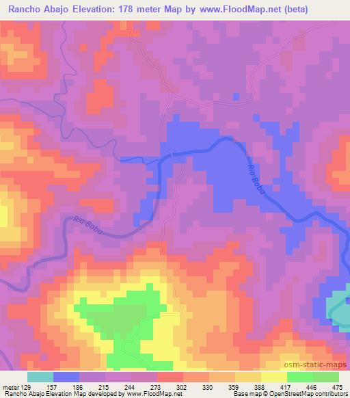 Rancho Abajo,Dominican Republic Elevation Map