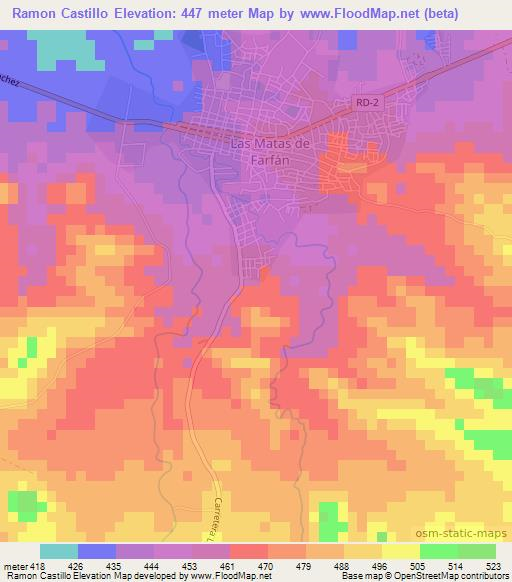 Ramon Castillo,Dominican Republic Elevation Map