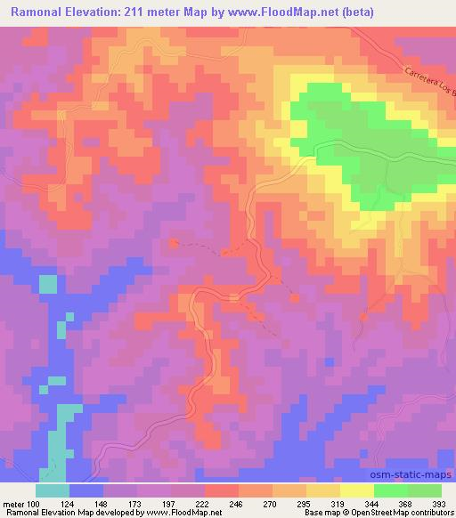 Ramonal,Dominican Republic Elevation Map