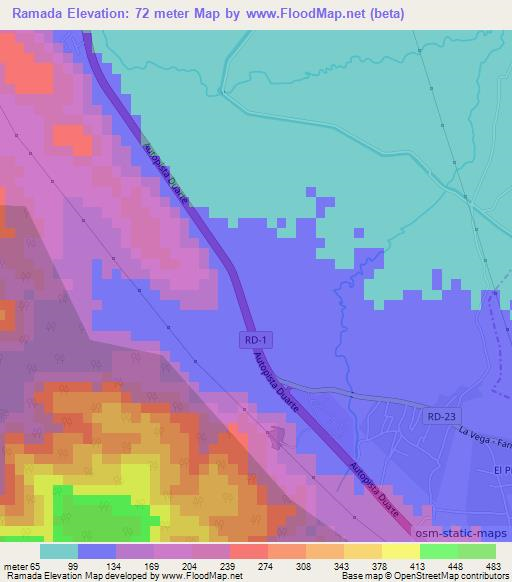 Ramada,Dominican Republic Elevation Map