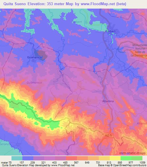 Quita Sueno,Dominican Republic Elevation Map