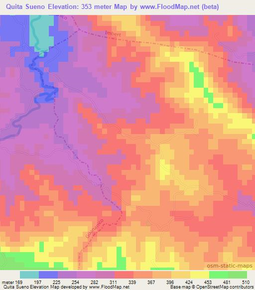 Quita Sueno,Dominican Republic Elevation Map