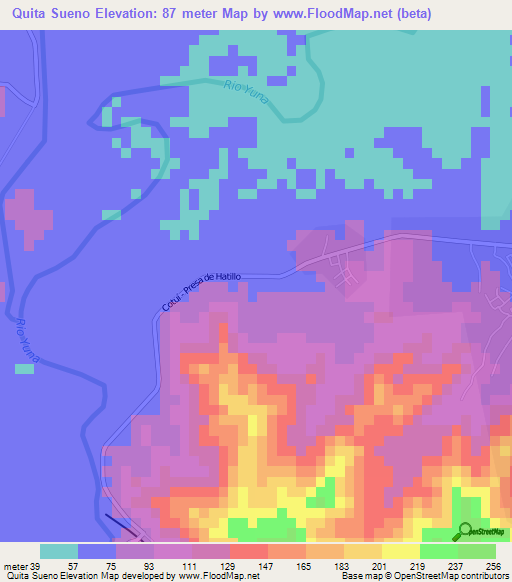 Quita Sueno,Dominican Republic Elevation Map