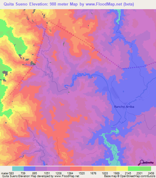 Quita Sueno,Dominican Republic Elevation Map