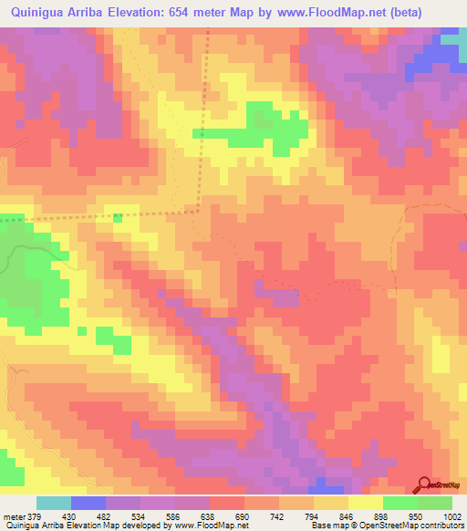 Quinigua Arriba,Dominican Republic Elevation Map