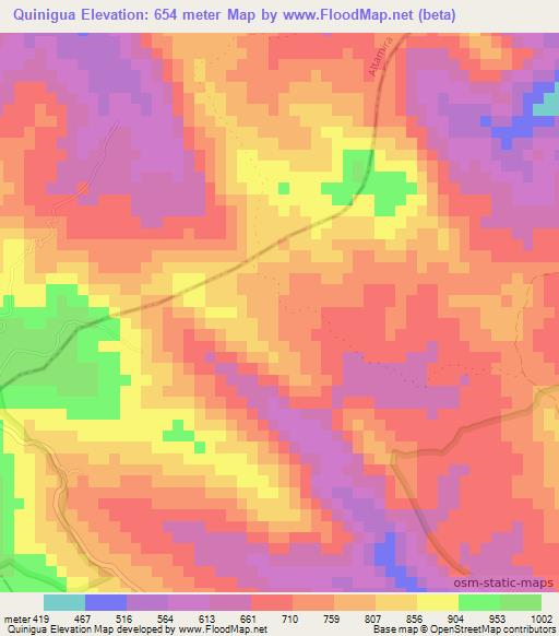 Quinigua,Dominican Republic Elevation Map