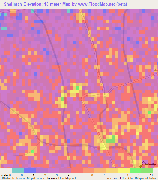 Shalimah,Egypt Elevation Map