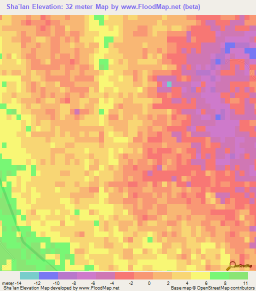 Sha`lan,Egypt Elevation Map