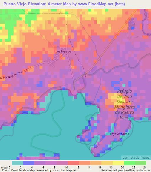 Puerto Viejo,Dominican Republic Elevation Map