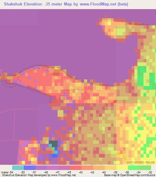 Shakshuk,Egypt Elevation Map