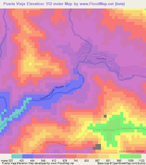 Puerta Vieja,Dominican Republic Elevation Map