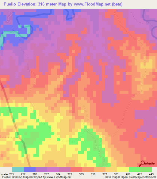 Puello,Dominican Republic Elevation Map