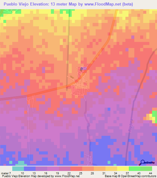 Pueblo Viejo,Dominican Republic Elevation Map