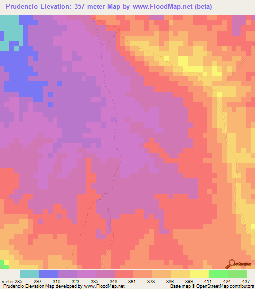 Prudencio,Dominican Republic Elevation Map